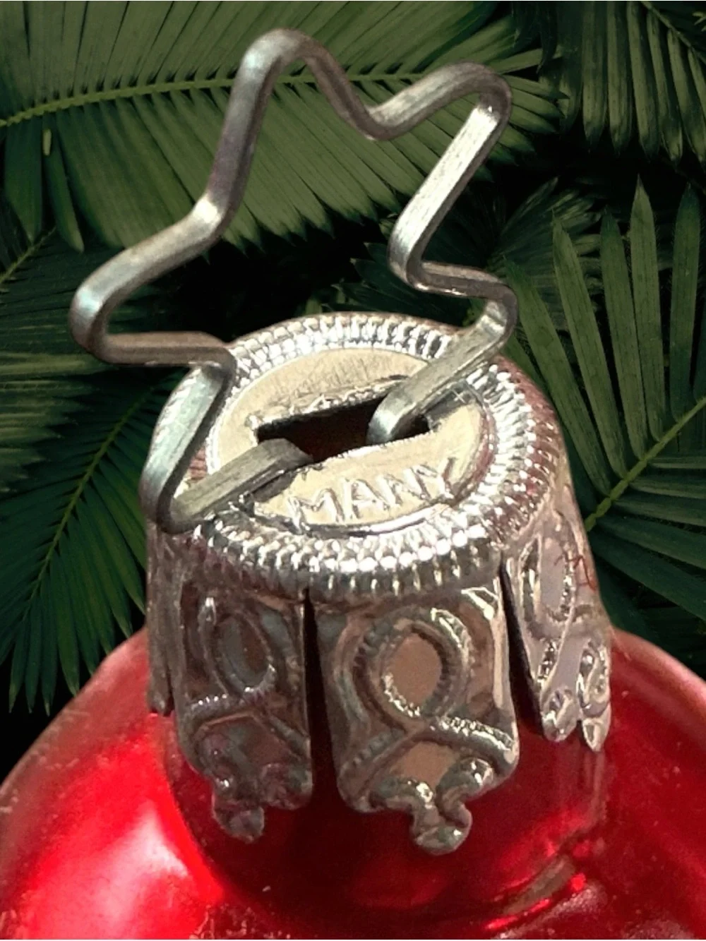VTG German Mercury Glass Circus Seal Ornament Mica Trim Hand Painted Glitter